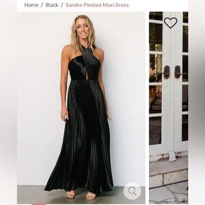 Baltic Born Black Pleated Maxi Dress